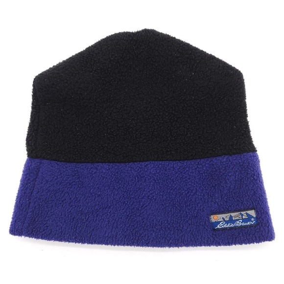 Vintage Eddie Bauer Beanie Hat One Size Knit‎ Watch Skull Ski Cap Black USA Made - Picture 1 of 4